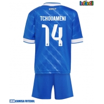 Camisa de Futebol Real Madrid Aurelien Tchouameni #14 Equipamento Alternativo Infantil 2025-26 Manga Curta (+ Calças curtas)